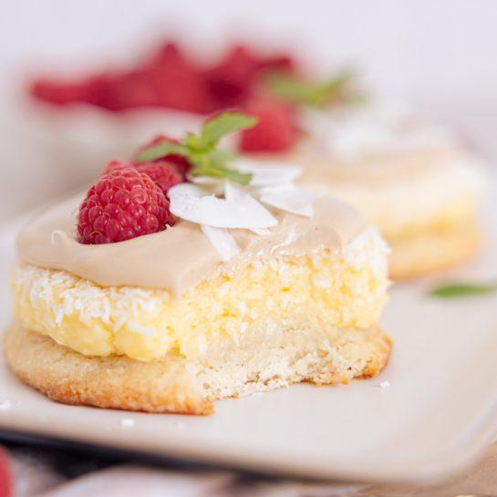 Vanilija, kokos, malina piškot tortica